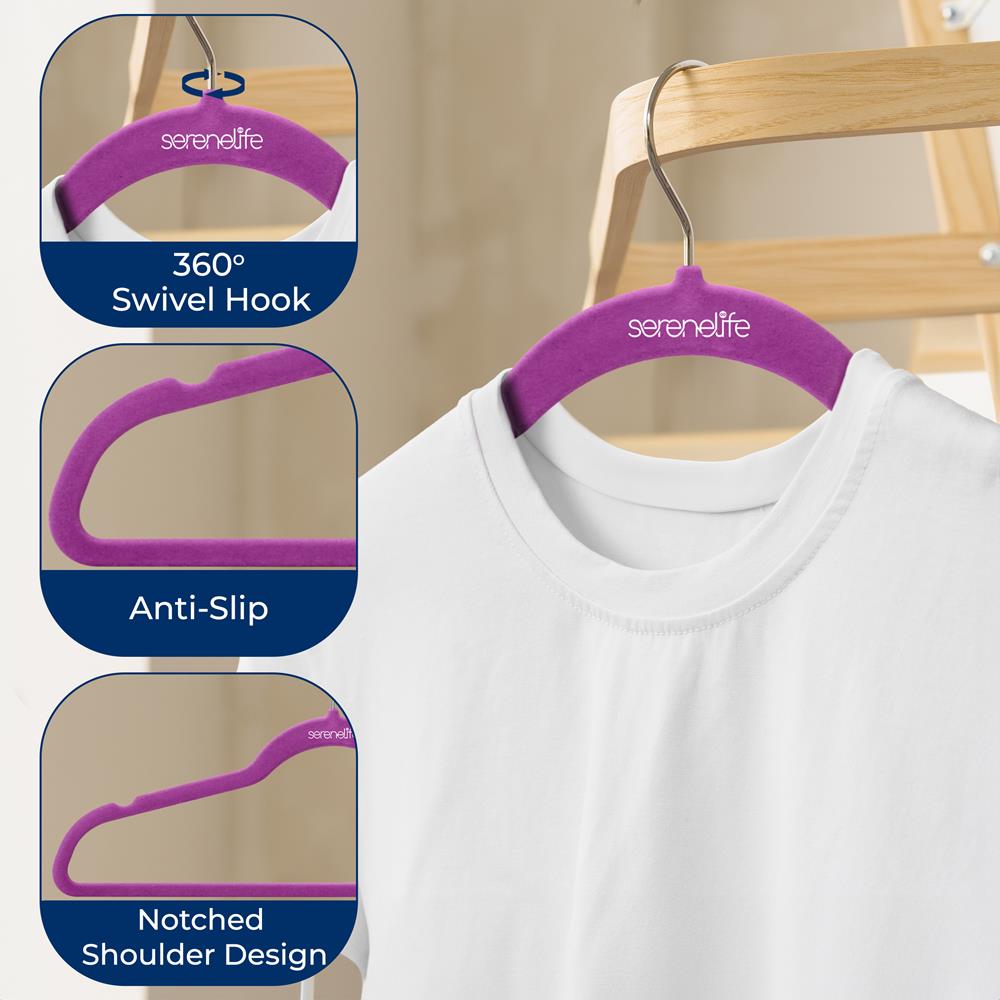 Non-Slip Velvet Hangers for Clothes - 50 Pack, Space Saving Velvet Padded Hangers with Anti-Slip Design for Dresses, Shirts, Pants & Coats - Perfect for Closet Organization & Wardrobe Storage