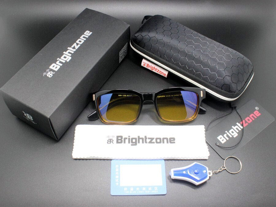 Brightzone Unisex Full Rim Square TR90 Gaming Glasses – Lightweight & Durable for PC, Console & VR Gaming – Blue Light Blocking for Eye Protection