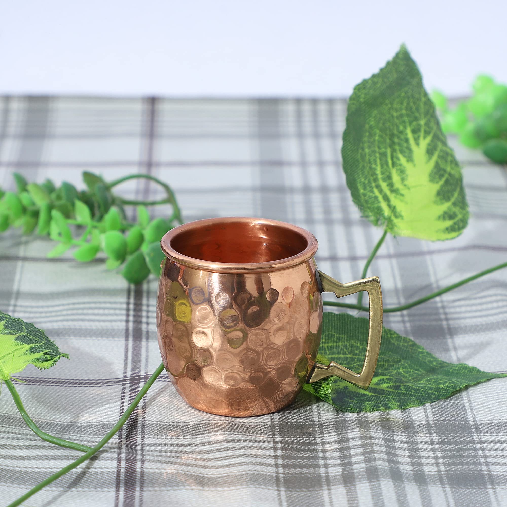 Buddha4all 2 Oz Solid Copper Mini Moscow Mule Shot Mug Set - 16 Piece Hammered Copper Shot Glasses for Cocktails, Whiskey, Tequila & Party Drinks - Perfect for Home Bars, Gifts & Entertaining