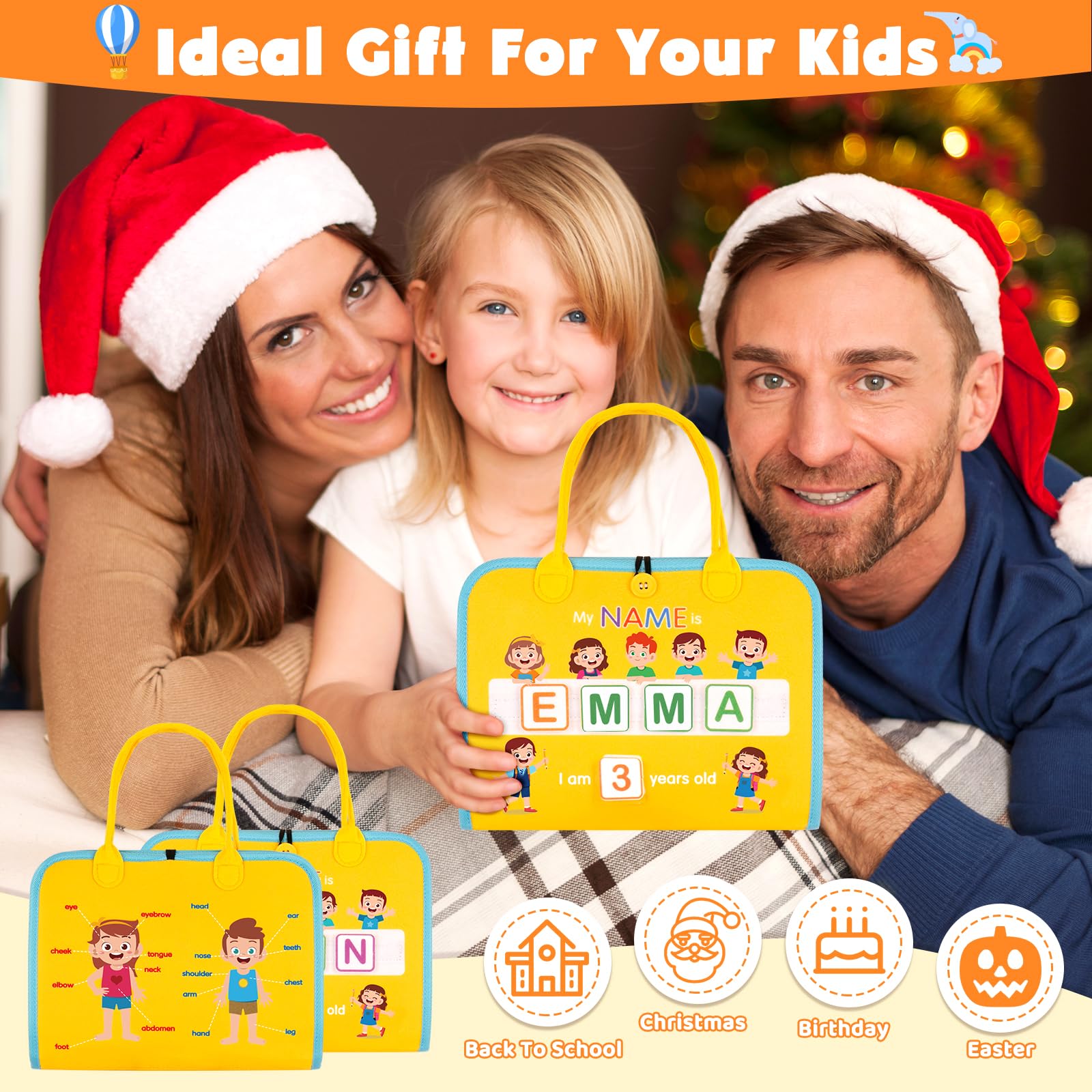 Montessori Busy Board for Toddlers - Sensory Learning Toy for Fine Motor Skills Development - Educational Activity Board for Boys & Girls - Perfect Christmas & Birthday Gift (Yellow) - Ideal for Home, Travel & Classroom Learning