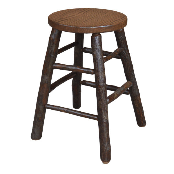 Hickory Wood Counter Stool - Rustic Bar Stool for Kitchen Island, Breakfast Nook & Home Decor - Durable & Comfortable Dining Chair with Back Support