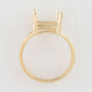 14K Solid Gold Emerald Cut Blank Ring Setting - 9x7mm & 16x12mm Sizes (5,6,7,8) for Custom Jewelry Making - Perfect for Engagement Rings, Wedding Bands & DIY Jewelry Projects