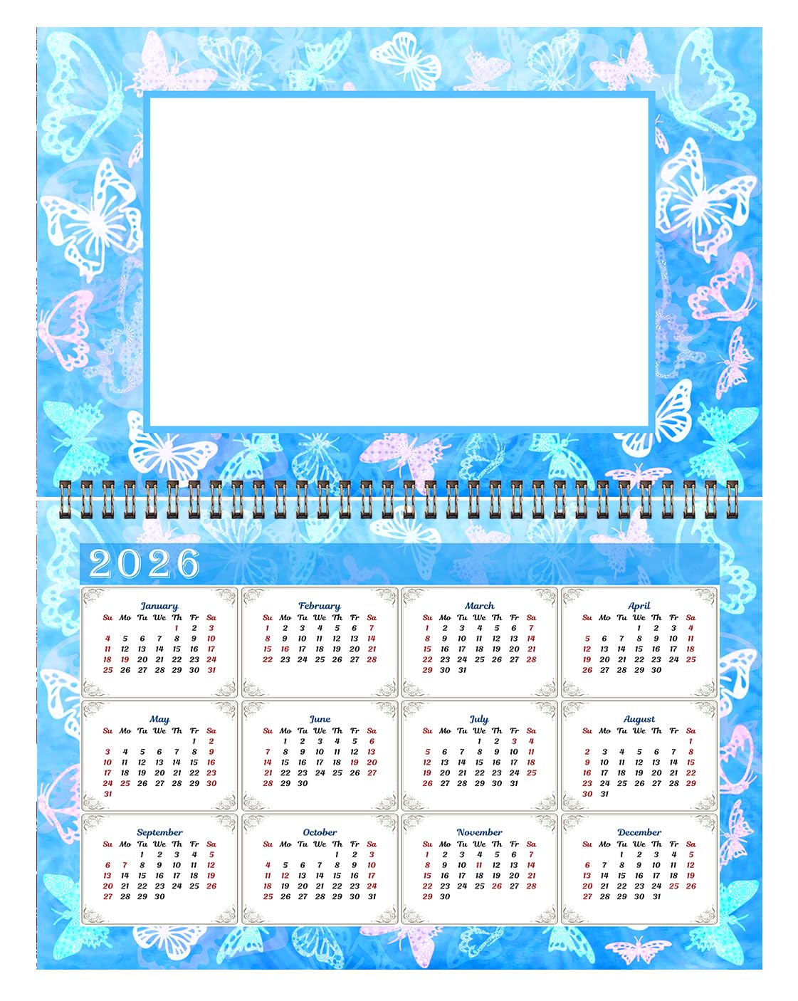 2025 Spiral-Bound Photo Frame Wall Calendar - Customizable with Your Own Photos - 12-Month Desktop & Wall Planner (Edition #08) - Multicolor - Perfect for Home, Office & Gift Giving