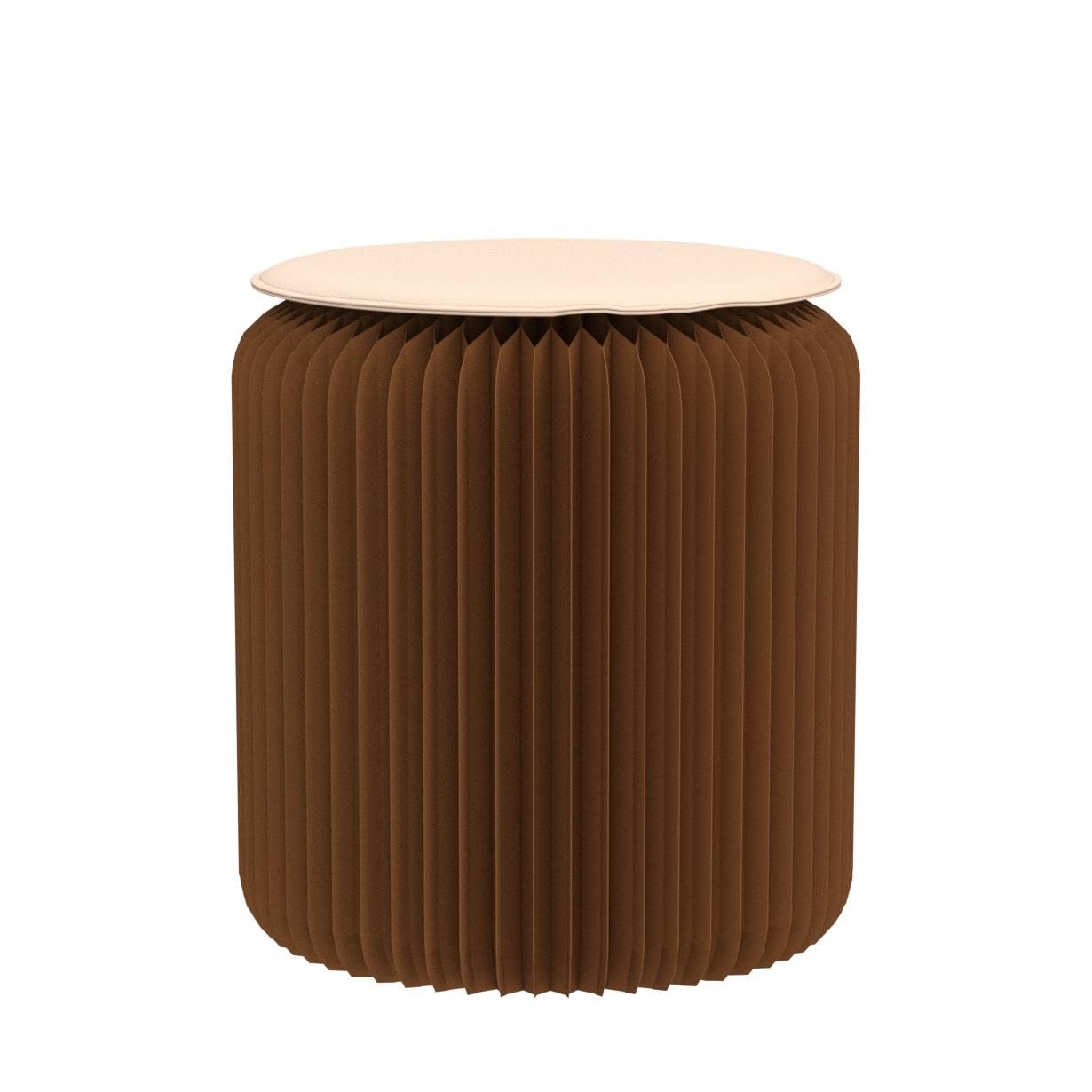 Modern Portable Folding Kraft Paper Stool - Lightweight Collapsible Chair with Round Paper Seat & Cushion - Perfect for School, Kitchen, Living Room & Dining Room - Great for Small Spaces, Outdoor Picnics & Temporary Seating