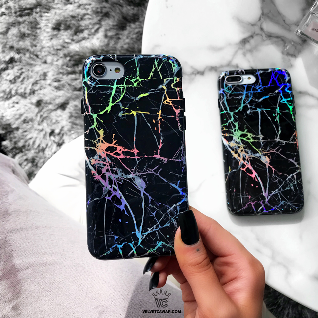 Holo Black Marble iPhone Case - Premium Protective Cover for iPhone [Model Numbers] | Shatterproof & Scratch-Resistant | Stylish Marble Design for Everyday Use, Work & Travel