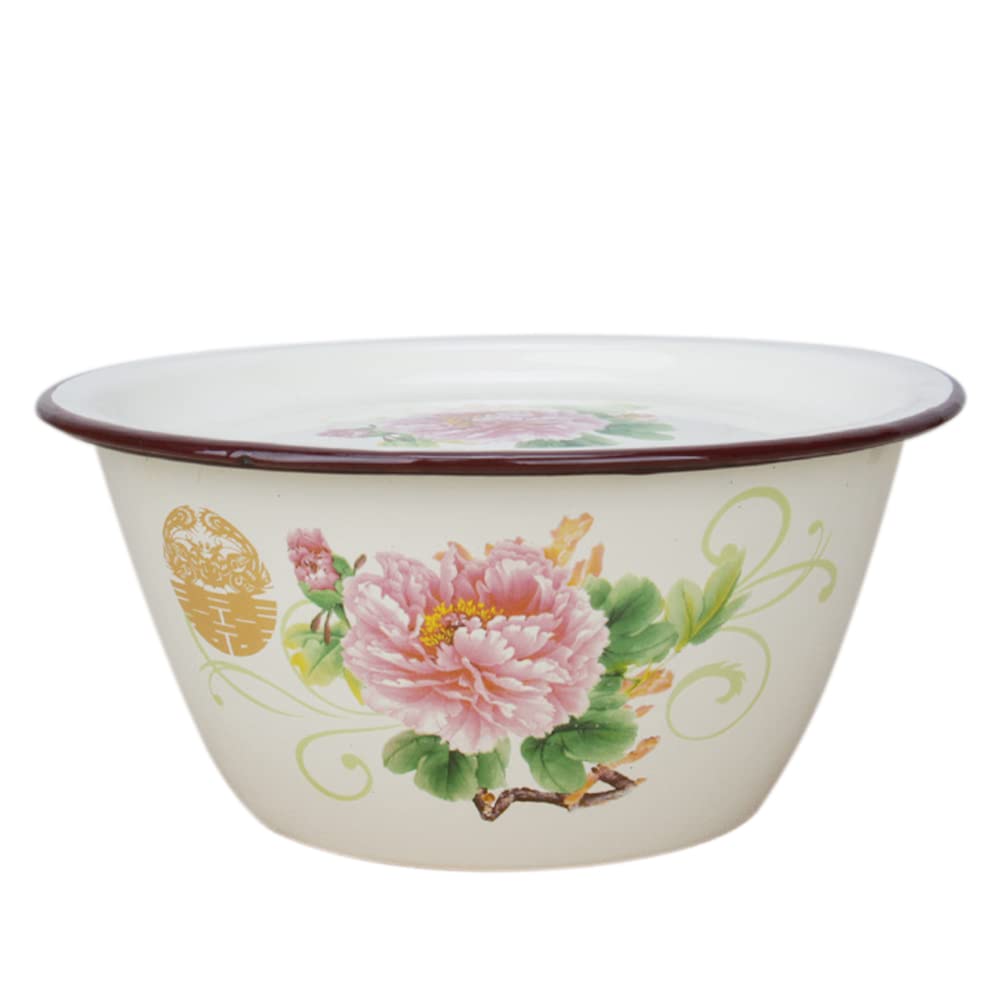 Vintage Enamel Soup Bowls - Stackable Enamel Mixing Bowls for Kitchen, Baking, Dough & Dumpling Making - Perfect for Soup, Salad, Pasta & Food Prep