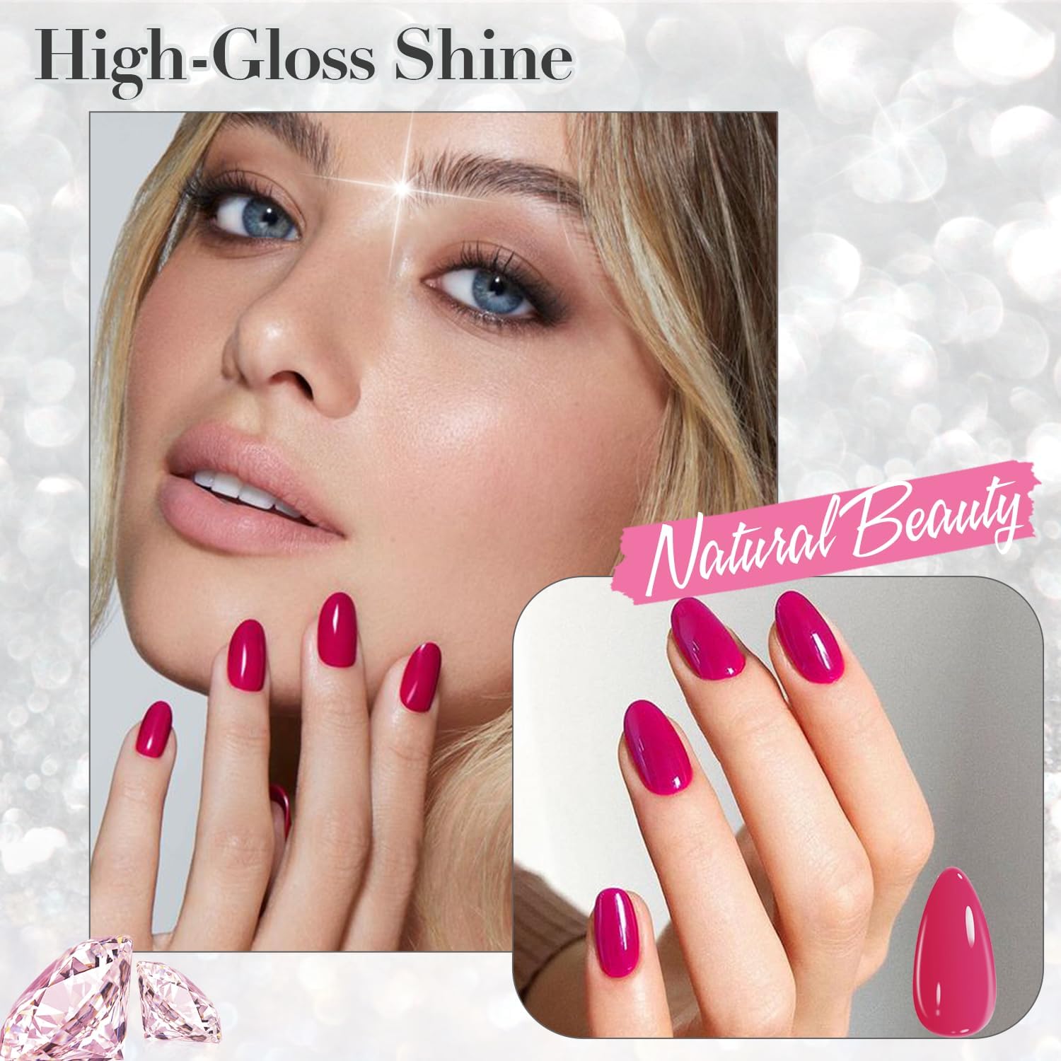 Valentine Glitter Nail Polish Set - Quick Dry Shine for Women, Perfect for Dates & Parties