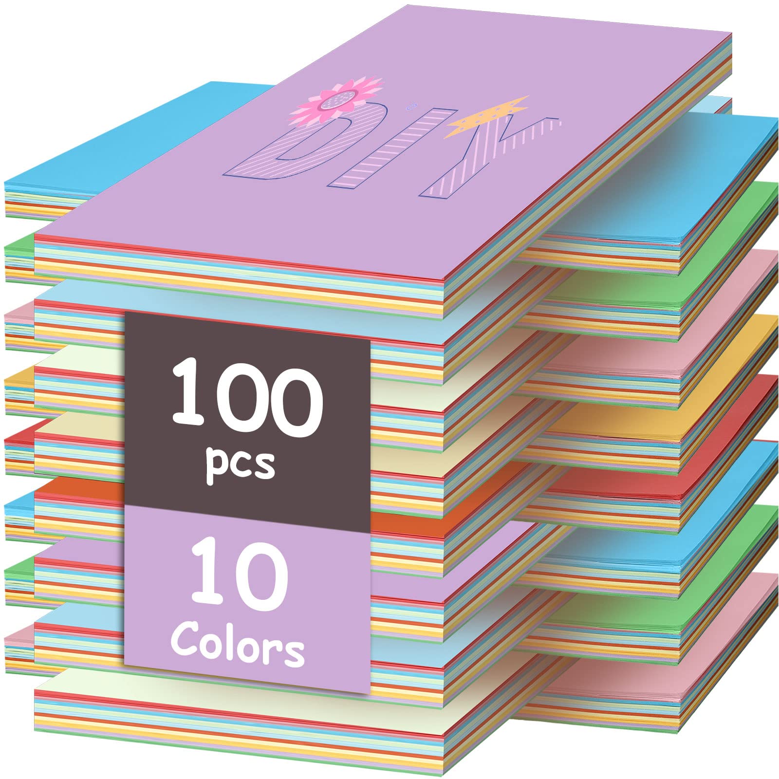 Yahenda 100-Pack Assorted Color Poster Boards 16.5