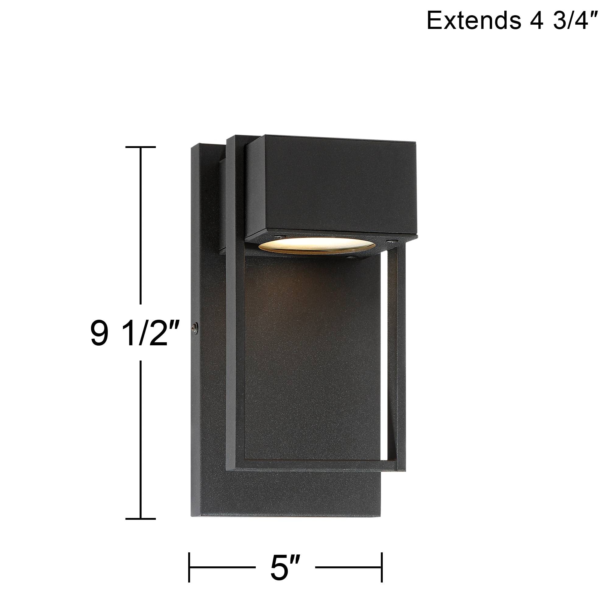 Possini Euro Design Pavel Modern Wall Sconce - Textured Black Hardwired 9.5
