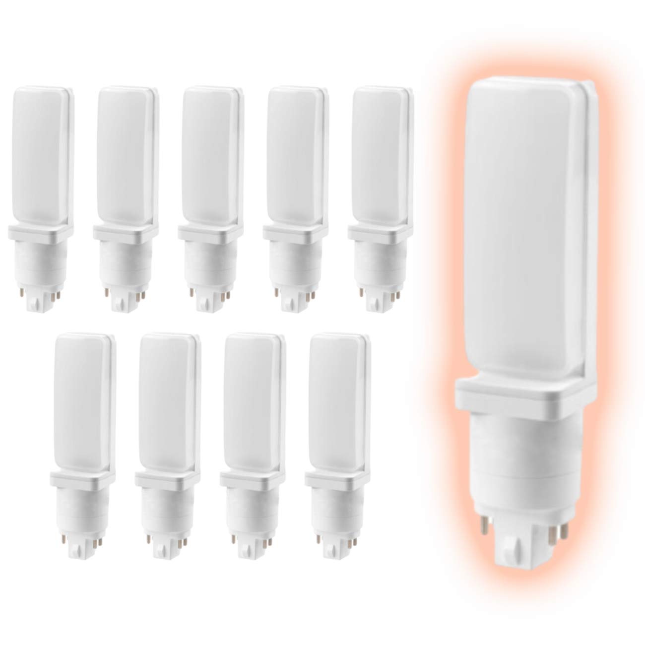 GoodBulb 18W LED Plug-in Light Bulbs - 12W Hybrid 4 Pin G24Q Base, 4000K Cool White, 1100 Lumens, 120° Beam - Energy Efficient Commercial Lighting Replacement (10 Pack) - Perfect for Offices, Retail Stores, and Industrial Spaces