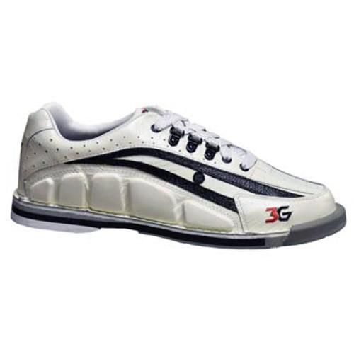 3G Men's Tour Ultra White & Black Right Hand Bowling Shoes - Comfortable & Durable for Professional & Casual Bowling Leagues