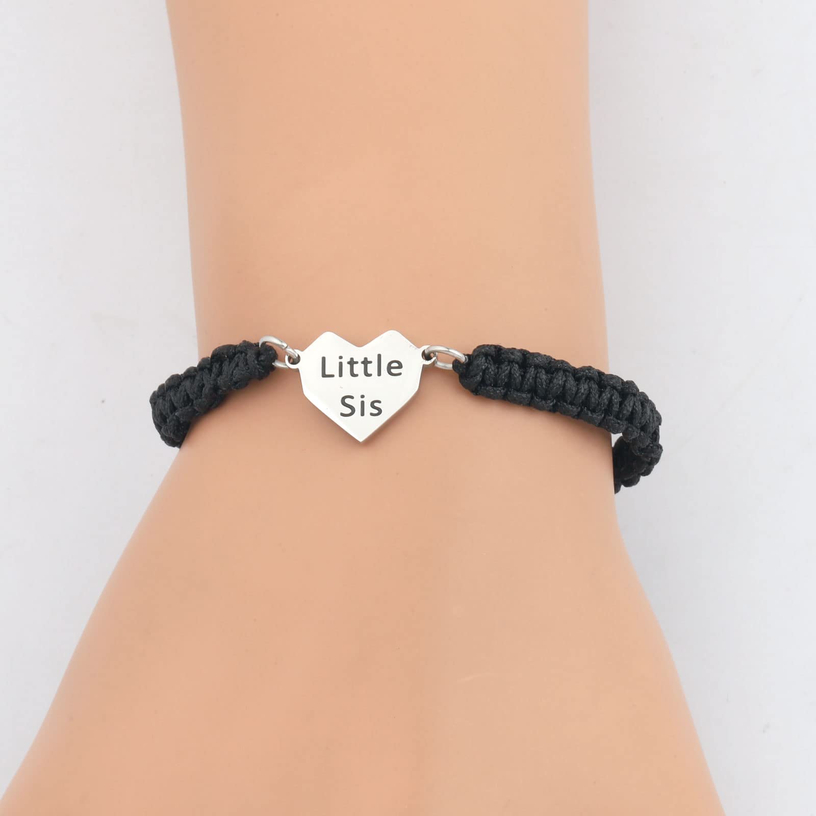 Sister Gift Bracelet Set - Heart Pendant for Big, Middle & Little Sis | Best Friend Present for Birthdays & Anniversaries