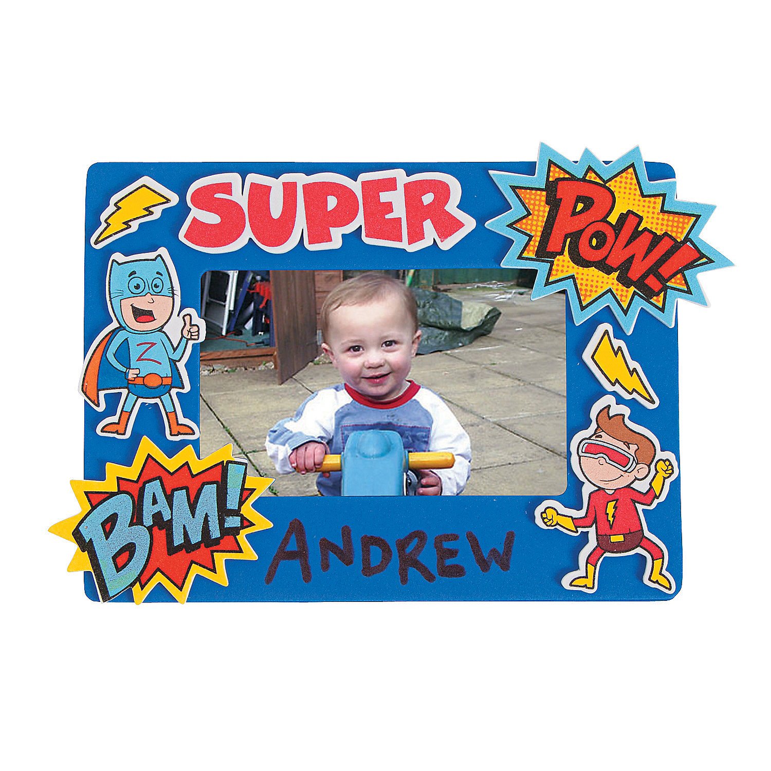 Superhero Picture Frame Craft Kit - DIY 5x7 Photo Frames for Kids (Makes 12) - Fun Party Activity, Home Decor & VBS Vacation Bible School Supplies - Perfect for Birthday Parties, Classroom Projects & Sunday School Crafts