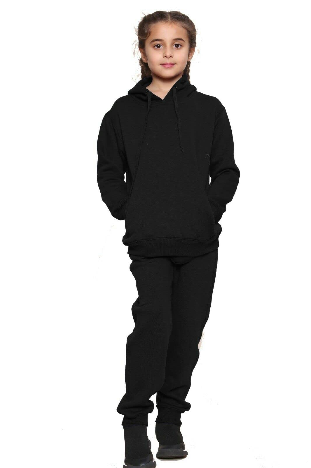 WOOD QUAIL Boys & Girls Hooded Tracksuit Set - Plain & Printed Hoodie with Joggers - Sporty Activewear for Kids Ages 5-13 - Perfect for School, Playdates & Outdoor Activities