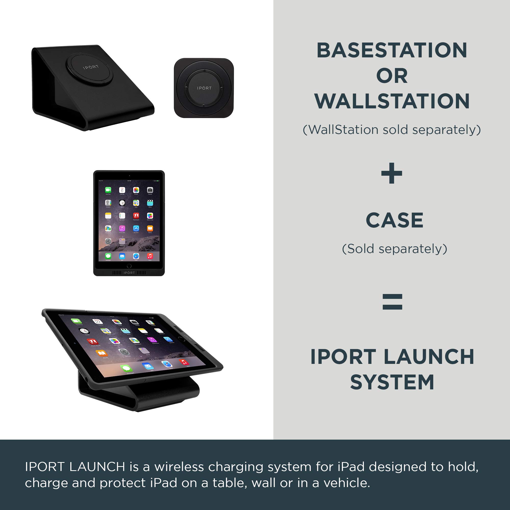 LaunchPort BaseStation iPad Stand - Universal Stand for All LAUNCH Cases (Silver) - Perfect for Home, Office & Travel Use