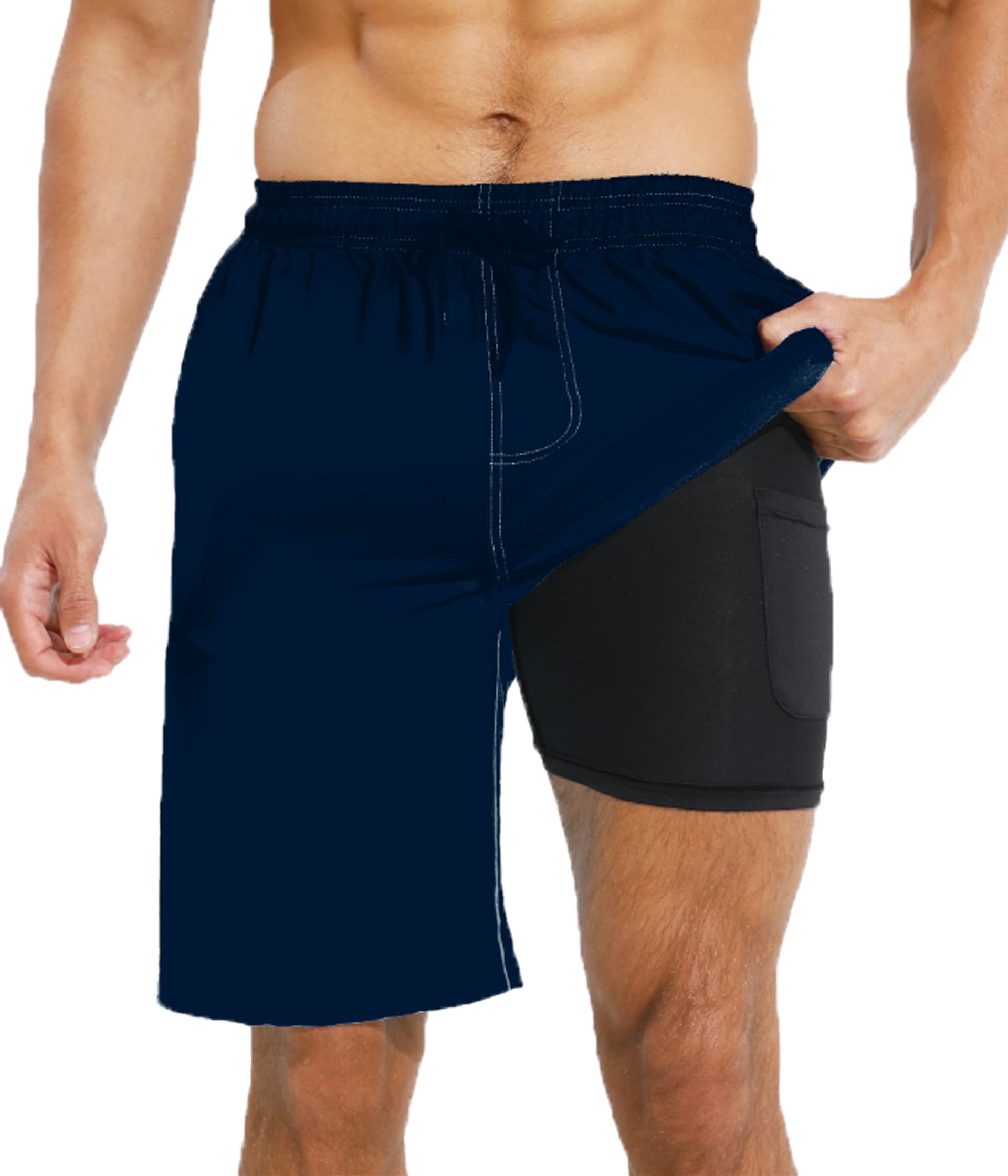 **XSKJY Men's Quick Dry Swim Trunks with Compression Liner - Lightweight Beach Shorts for Swimming, Surfing & Summer Sports | Ideal for Pool, Ocean & Water Activities**