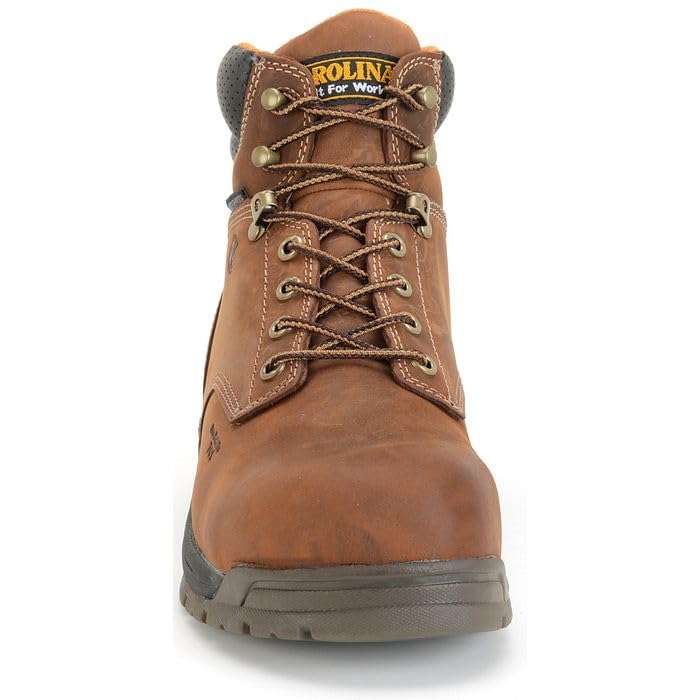 Carolina Bruno Men's 6-Inch Waterproof Work Boots - Steel Toe, Slip & Oil Resistant, Electrical Hazard Protection - Ideal for Construction, Warehouse & Outdoor Jobs