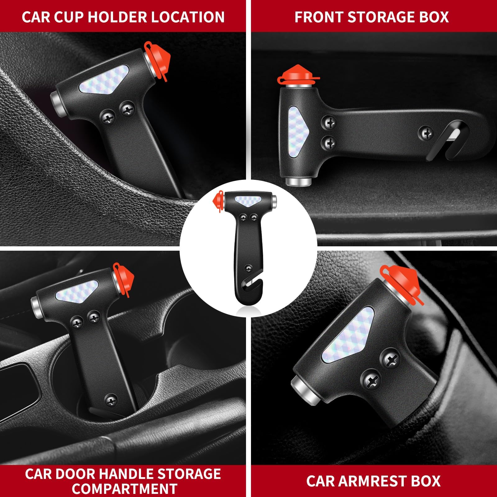Emergency Car Escape Tool - 2-in-1 Window Breaker & Seatbelt Cutter | Life-Saving Vehicle Safety Device for Accidents | Compact Car Emergency Kit Essential (Pink) - Perfect for Road Trips, Storms & Emergency Situations
