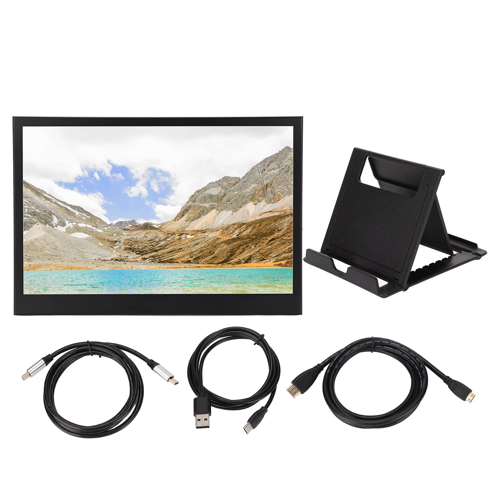 KKPLZZ 13-inch Portable Monitor with 1440x900 IPS HD Screen & HDR Technology - Ultra Slim External Display for Laptop, Smartphone, Gaming, and Office Work