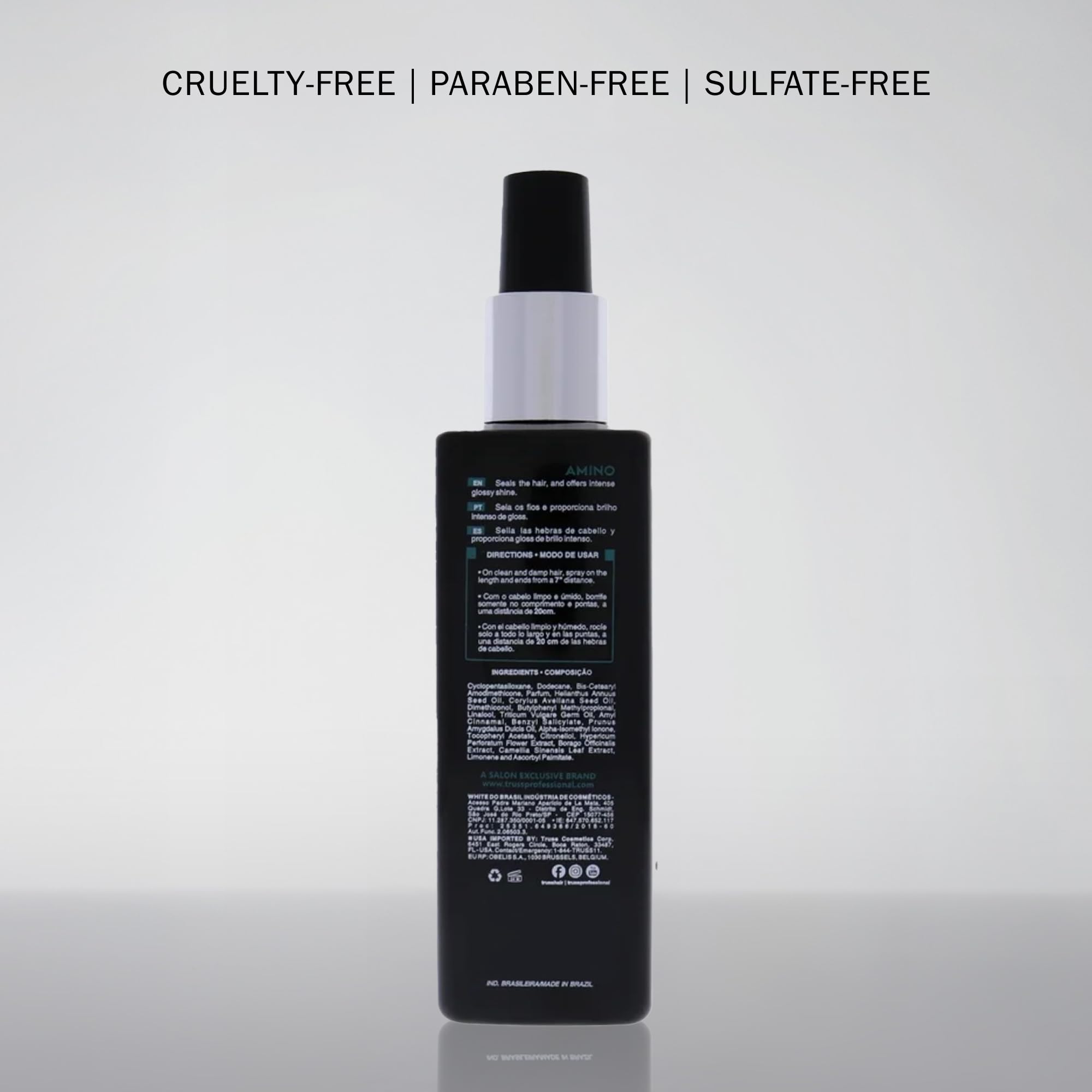 TRUSS Amino Heat Protection Spray for Hair - Anti-Frizz Leave-In Conditioner with Essential Oils - Hydrating & Amino Acid Replenishment - Color Safe Heat Protectant & Detangler (7.61 oz) - Perfect for Styling, Blowouts & Daily Frizz Control