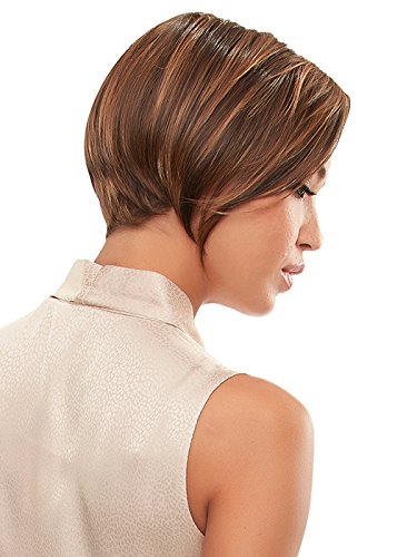 Jon Renau Ignite Wig 8RH14 HOT COCOA - Heat Resistant Short Angled Bob Lace Front Wig for Women | Sleek SmartLace Natural Hairline | Includes MaxWigs Hair Loss Booklet | Perfect for Daily Wear, Special Occasions & Hair Loss Solutions