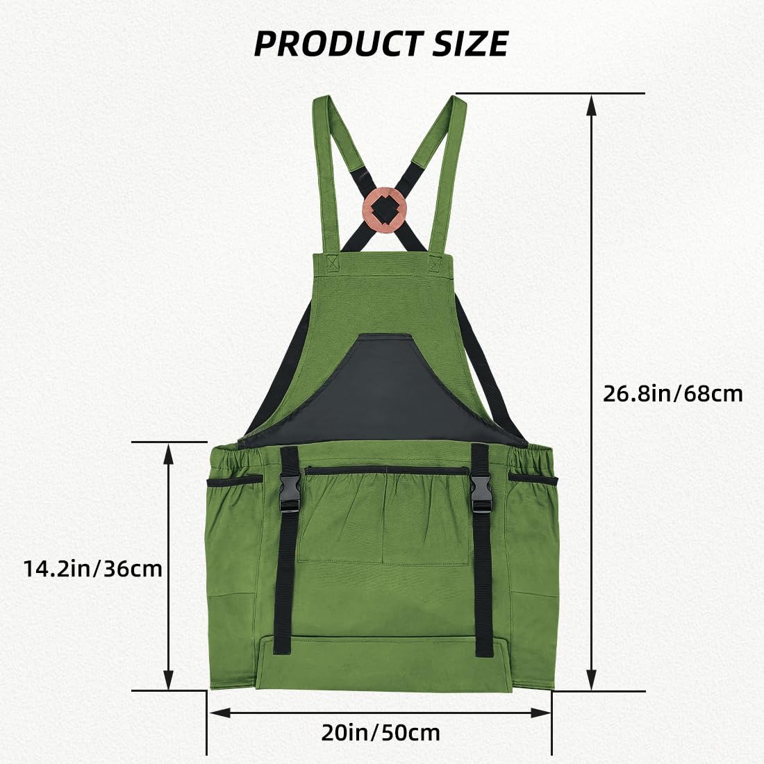 VOPHIA Heavy Duty Canvas Gardening Apron with Quick Release Pockets - Harvesting Pouch for Fruits, Vegetables & Tools - Durable Garden Picking Bag for Women & Men - Perfect for Harvesting, Planting & Outdoor Farm Work