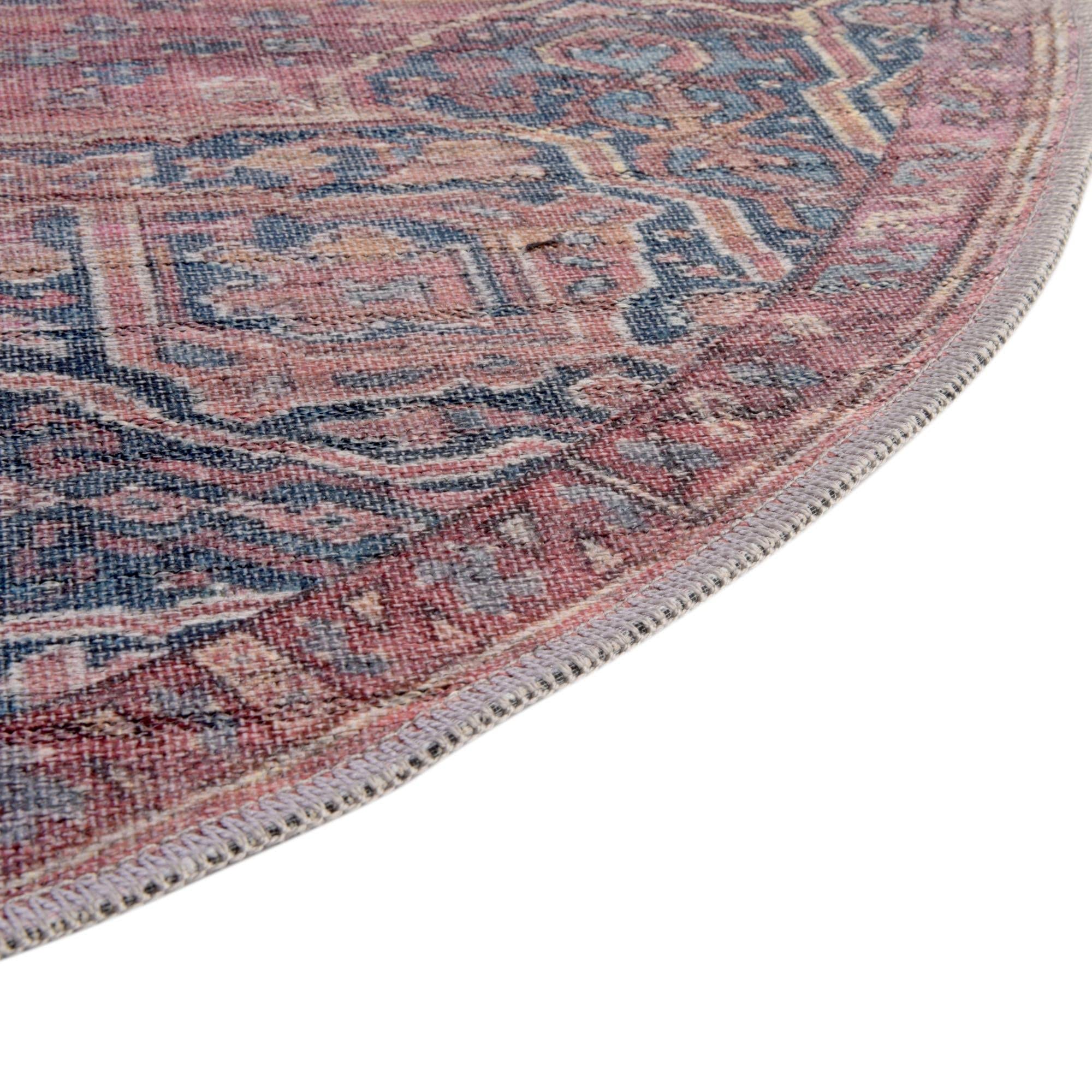 Washable 5' x 8' Oval Rust Red Low-Pile Rug - Maahru Collection by Rugs.com | Soft & Durable for Living Rooms, Dining Areas & Open Spaces | Easy to Clean Home Decor for High Traffic Areas
