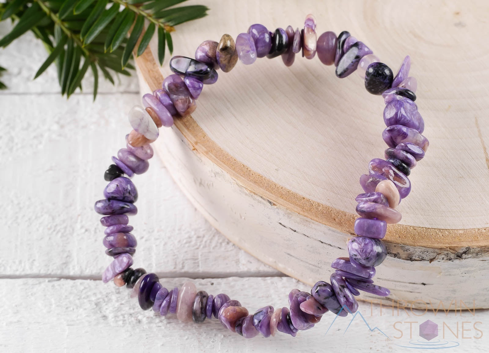 CHAROITE Crystal Bracelet - Natural Chip Beads Handmade Healing Jewelry for Women, E0826 | Perfect for Meditation, Energy Balancing & Spiritual Gifts