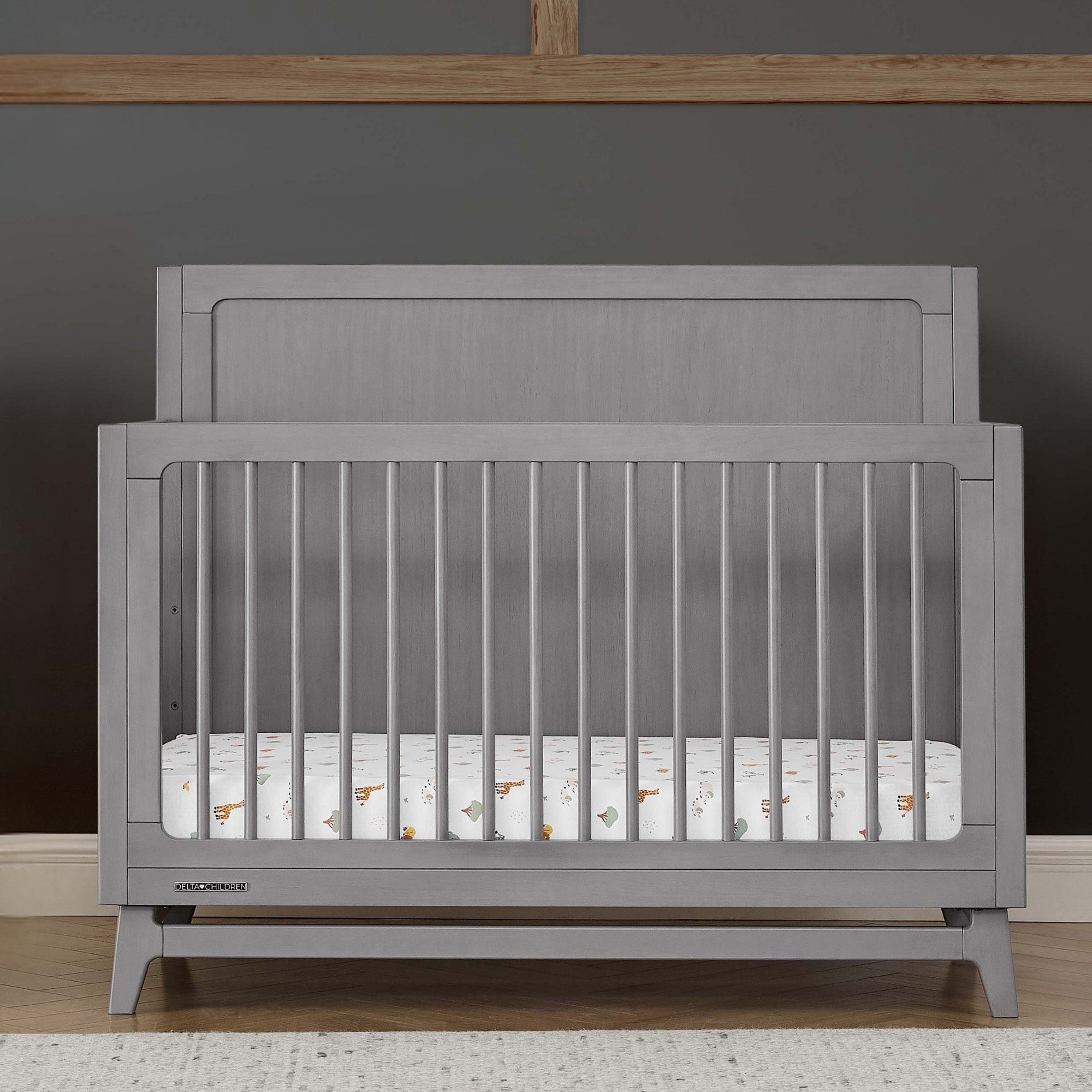 Convertible 6-in-1 Baby Crib by Spencer - Nursery Furniture That Grows with Your Child from Newborn to Toddler Bed