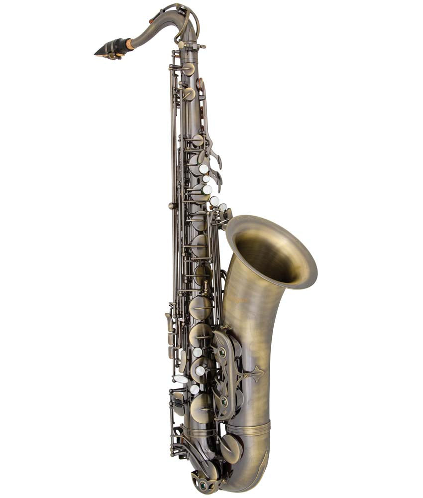Antigua Winds TS4240 PowerBell Bb Pro Tenor Saxophone with Antique Finish - Professional Brass Instrument for Jazz, Concert & Studio Performance