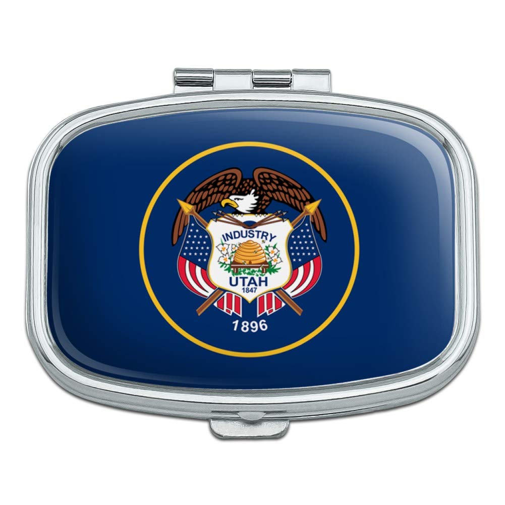 Utah State Flag Themed Rectangle Pill Case - Stylish Trinket Box for Medication Storage - Perfect Gift for Travel, Home, or Office Organization