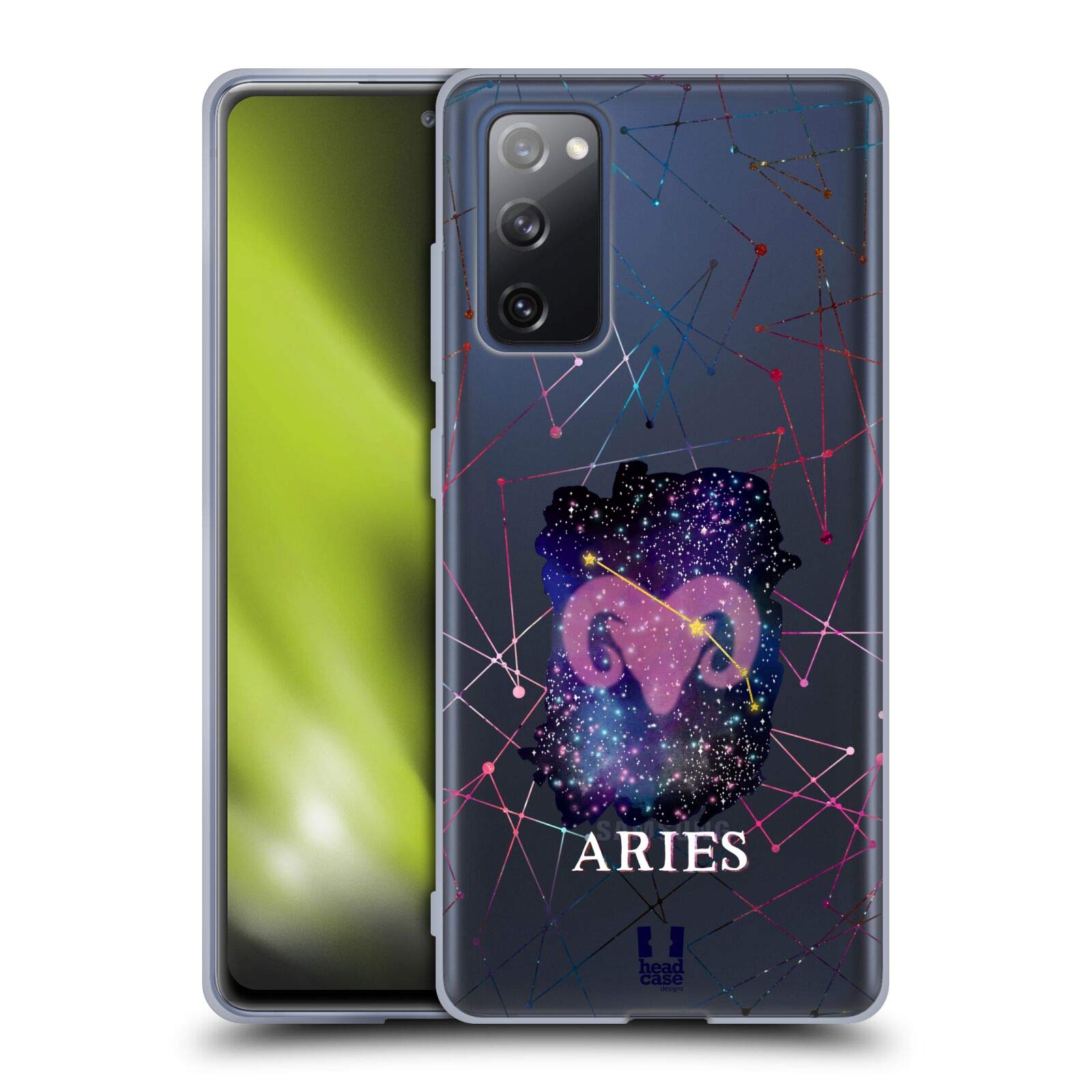 Head Case Designs Aries Zodiac Constellation Soft Gel Phone Case with Matching Wallpaper for Samsung Galaxy S20 FE/5G - Perfect for Daily Use, Travel, and Gift Giving