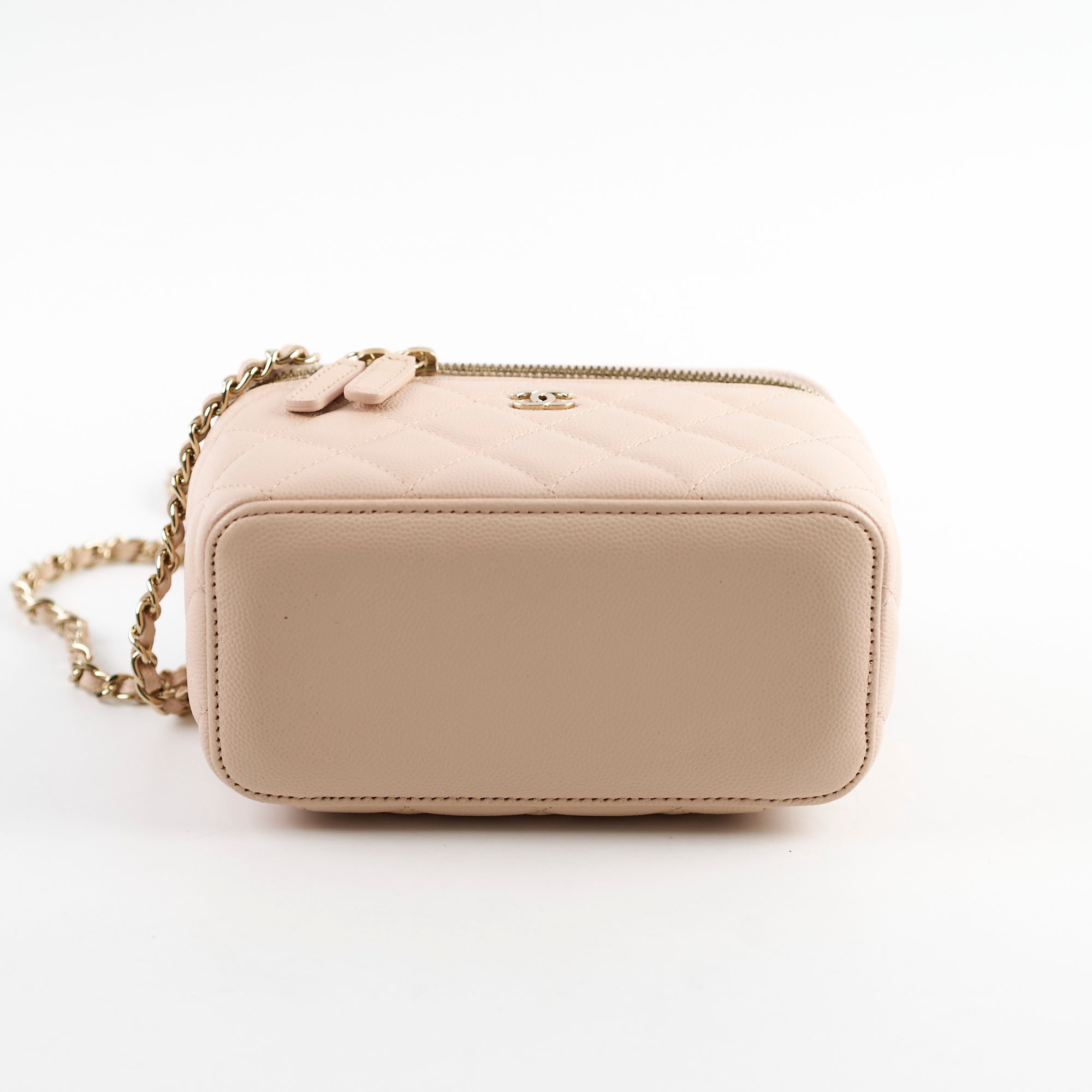 Chanel Mini Vanity Bag Caviar Leather Beige Claire 31 Series 2021 - New Version Luxury Crossbody Bag for Women, Perfect for Parties, Dating & Evening Events