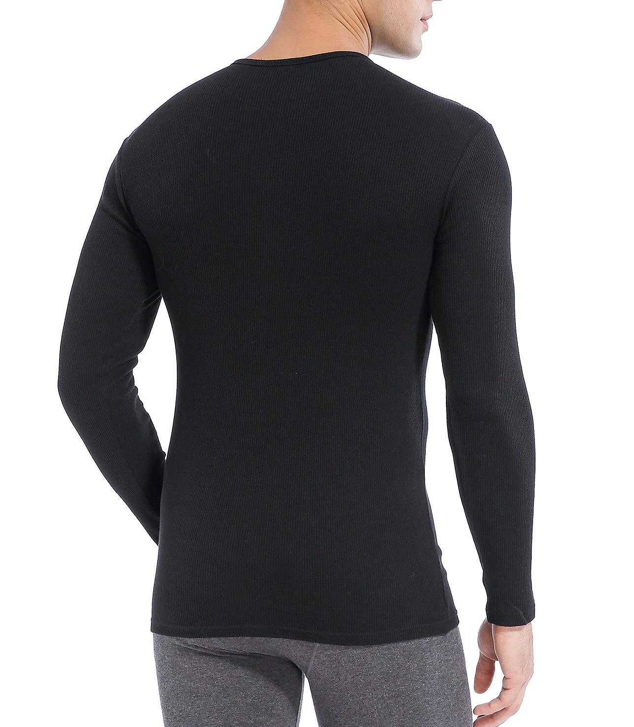 Comfneat Men's 2-Pack Thermal Long Sleeve Undershirt - Waffle Knit Soft Crew Neck Base Layer for Winter, Cold Weather & Layering - Warm Comfortable Underwear Top for Work, Outdoor Activities & Daily Wear