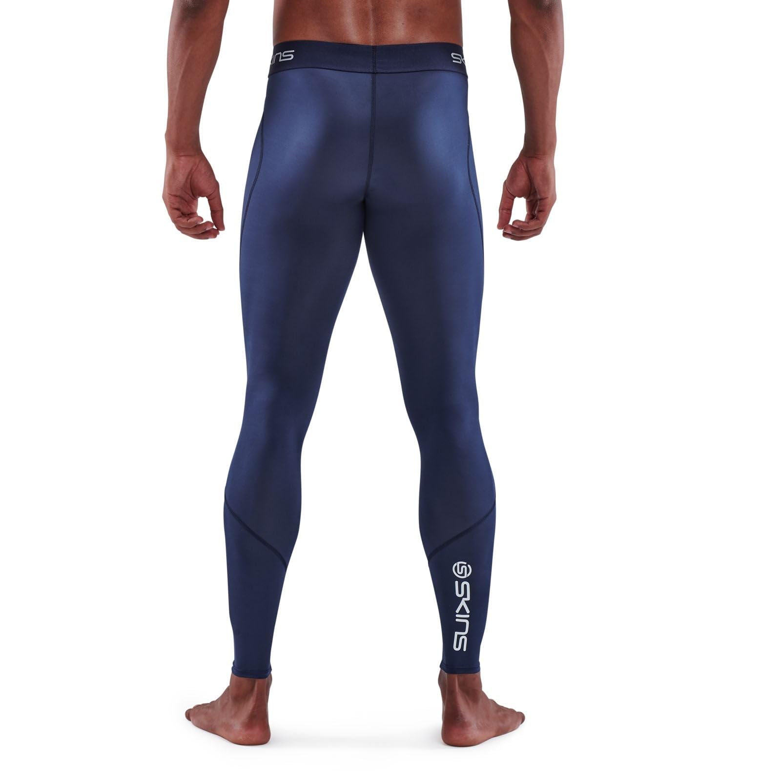 Skins Series-1 Men's Premium Compression Long Tights - Enhanced Blood Circulation, Muscle Recovery for Running, Hiking & Gym Workouts - Navy Blue - Ideal for Marathon Training & Post-Workout Recovery