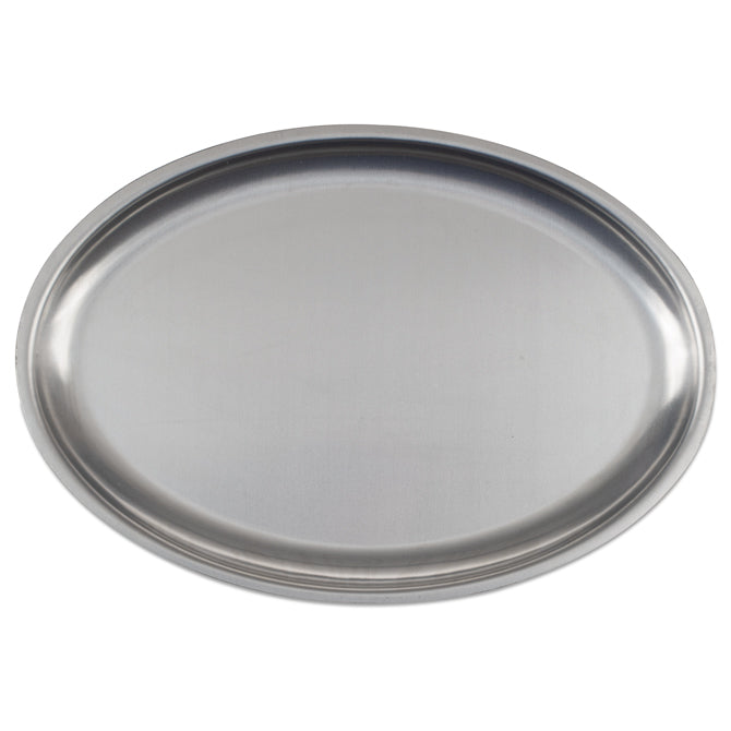 Premium Stainless Steel Oval Sizzle Platter - Durable & Elegant Serving Dish for Steak, Fajitas, Seafood & Hot Entrees - Perfect for Restaurants, BBQs & Dinner Parties