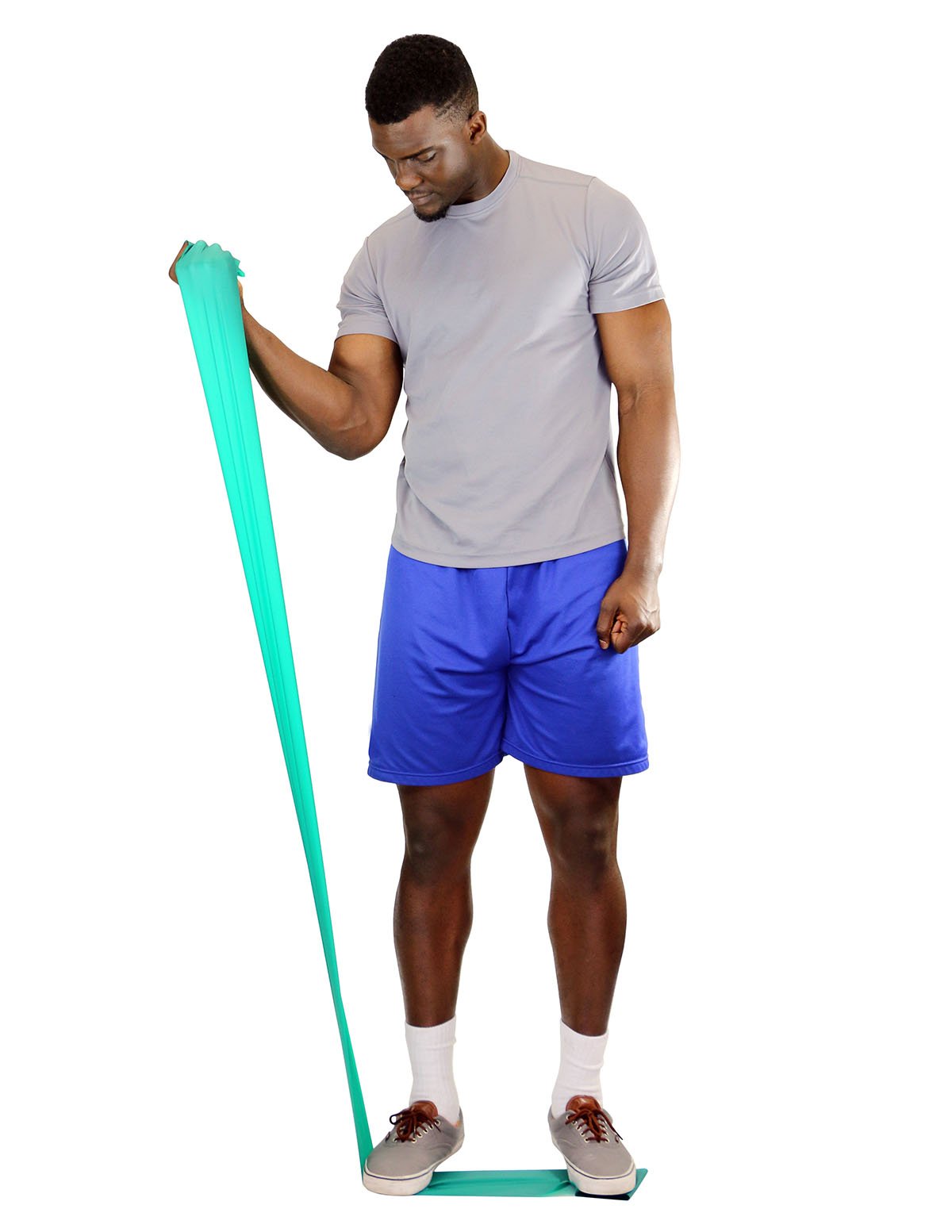 CanDo Low Powder Exercise Band - 50 Yard Roll, Medium Resistance (Green) - Perfect for Physical Therapy, Strength Training, and Home Workouts