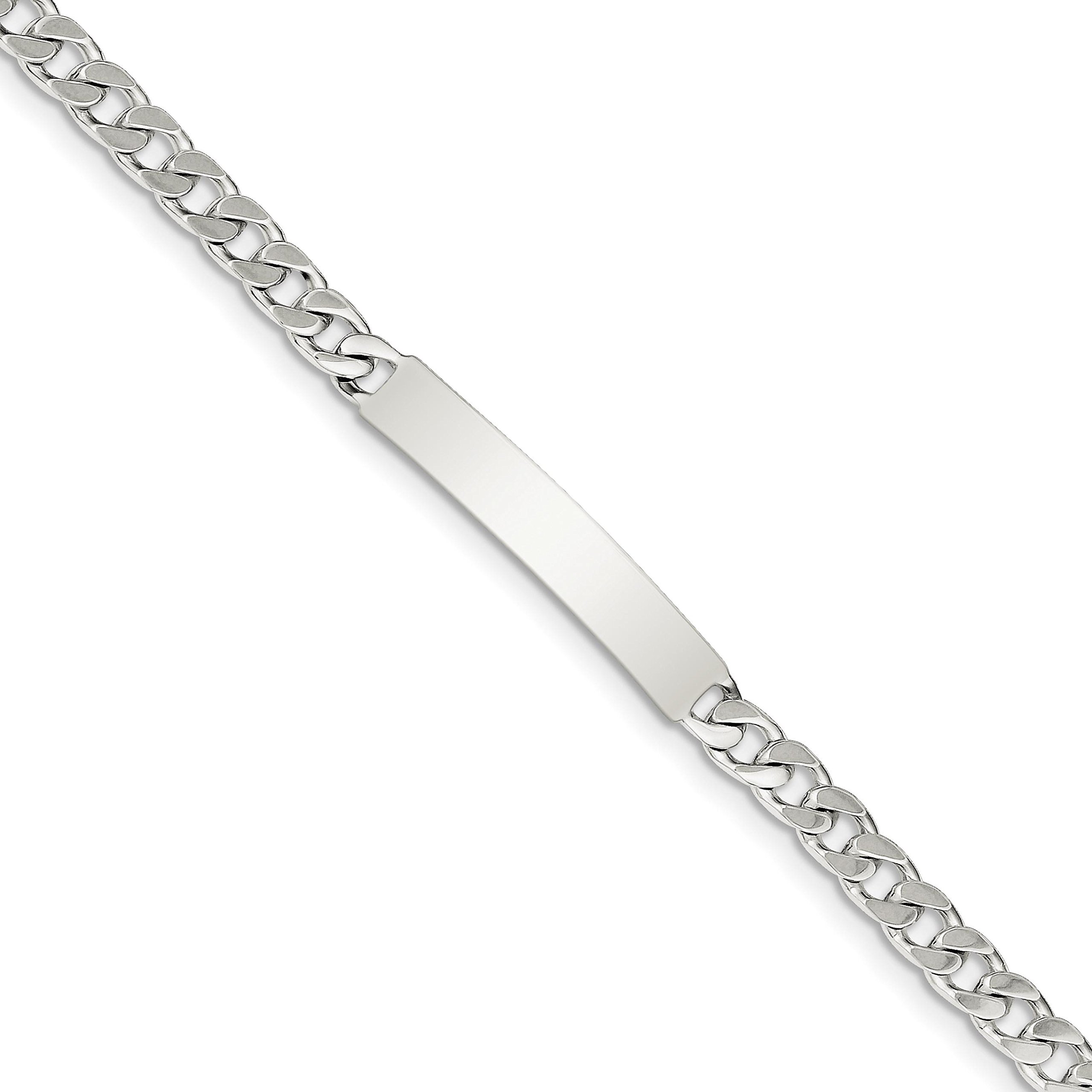 FindingKing Sterling Silver Curb ID Bracelet 8