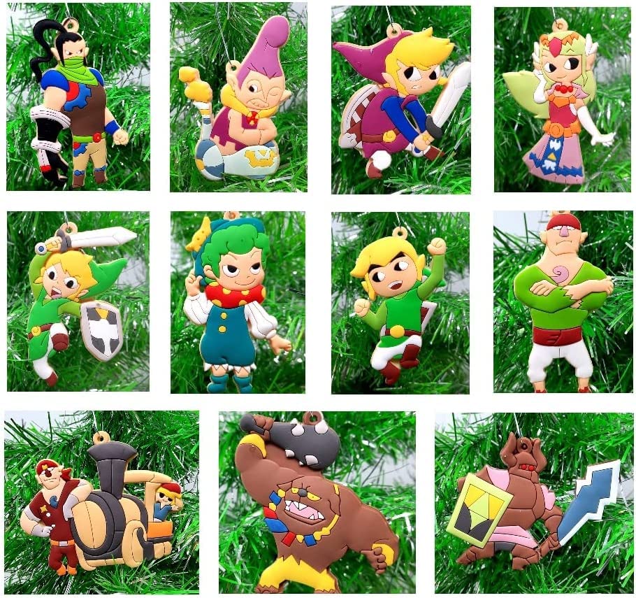 Legend of Zelda Deluxe Christmas Ornament Set - Link, Zelda & Friends Collectible Holiday Decorations - Perfect for Tree Decor, Gift Giving & Nintendo Fan Displays