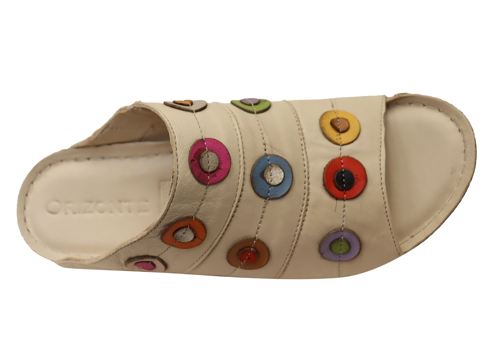 Orizonte Passion Women's Comfortable Leather Slides Sandals - European Style for Casual Wear, Beach, and Home Relaxation