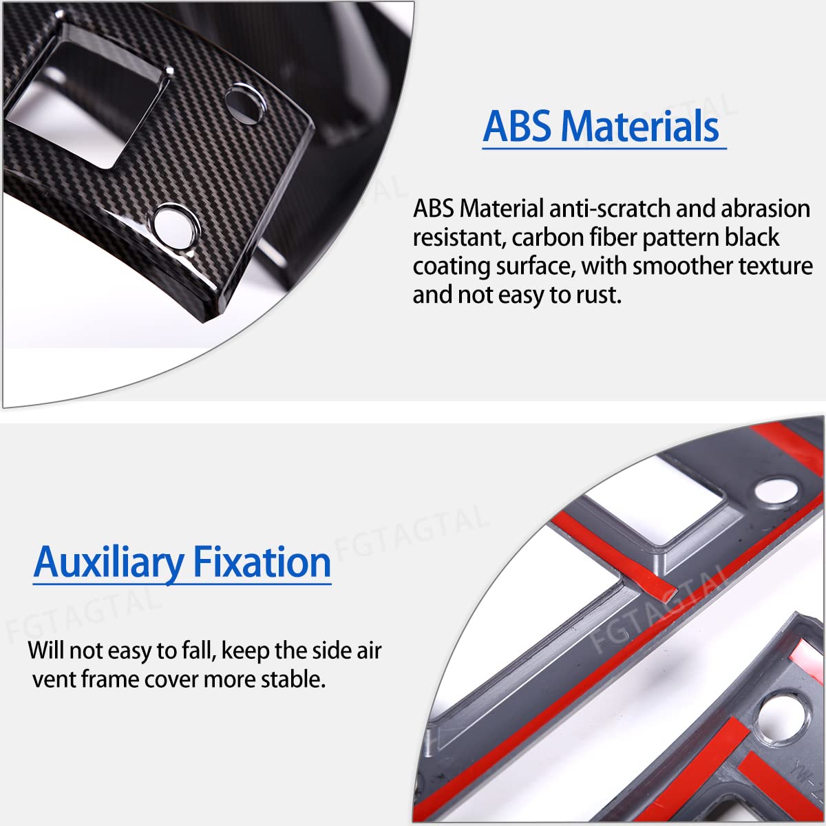 Hummer H2 2003-2007 Dashboard Side Air Vent Cover - ABS Interior Air Vent Outlet Trim Frame with Carbon Fiber Pattern (4PCS, Black) | Perfect for Car Interior Upgrade & Customization