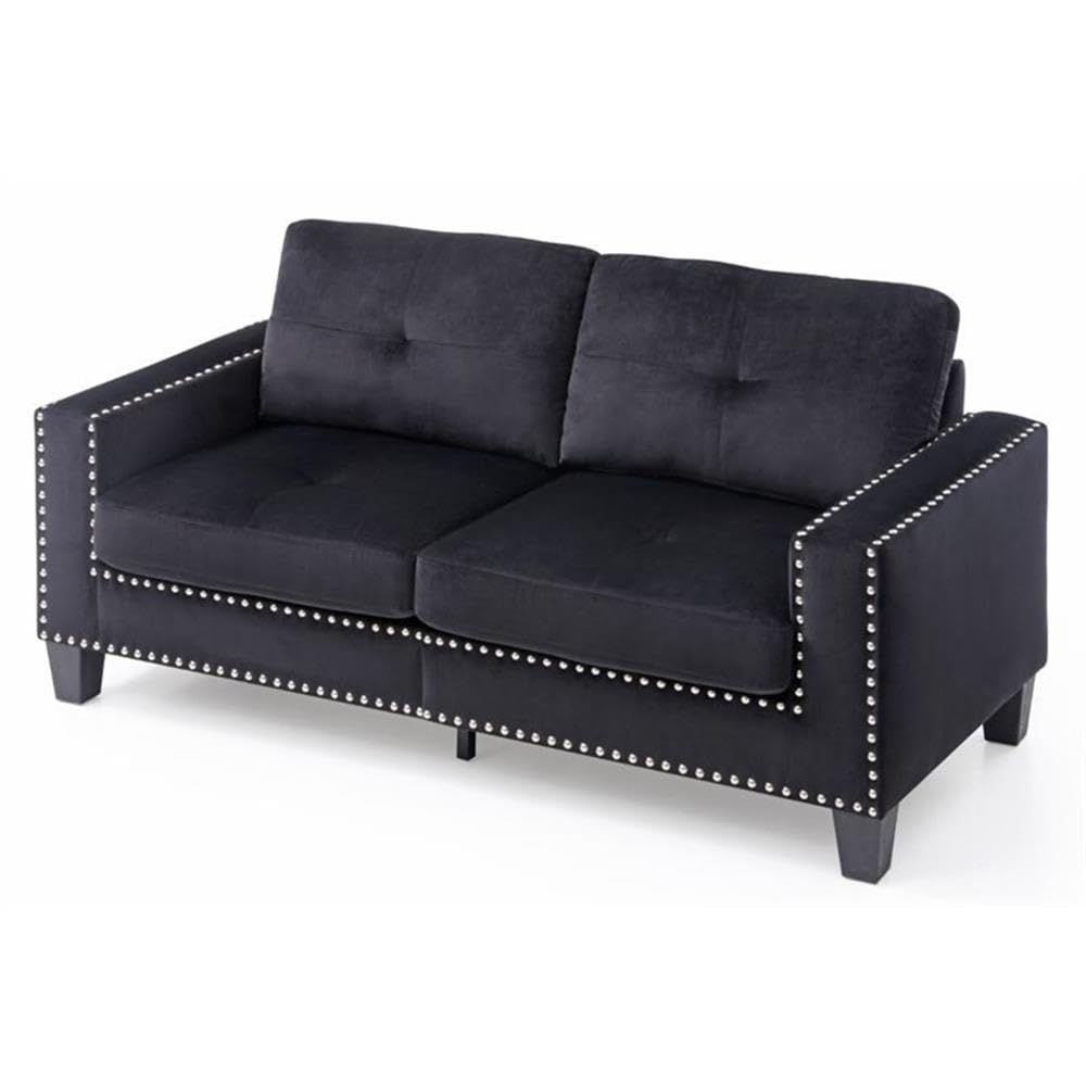 Glory Furniture Newbury Twill Fabric Modular Sofa in Black - Modern Sectional Couch for Living Room, Lounge & Home Theater