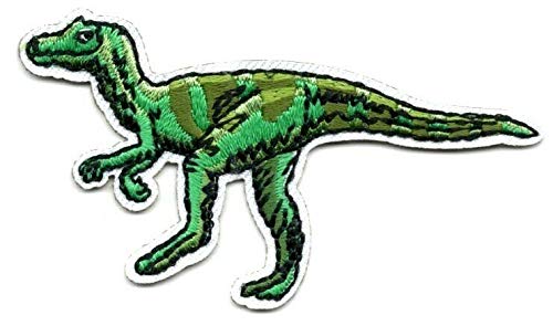 Velociraptor Dinosaur Reptile Iron On Patch - Prehistoric Animal Embroidered Badge for Jackets, Backpacks & DIY Crafts