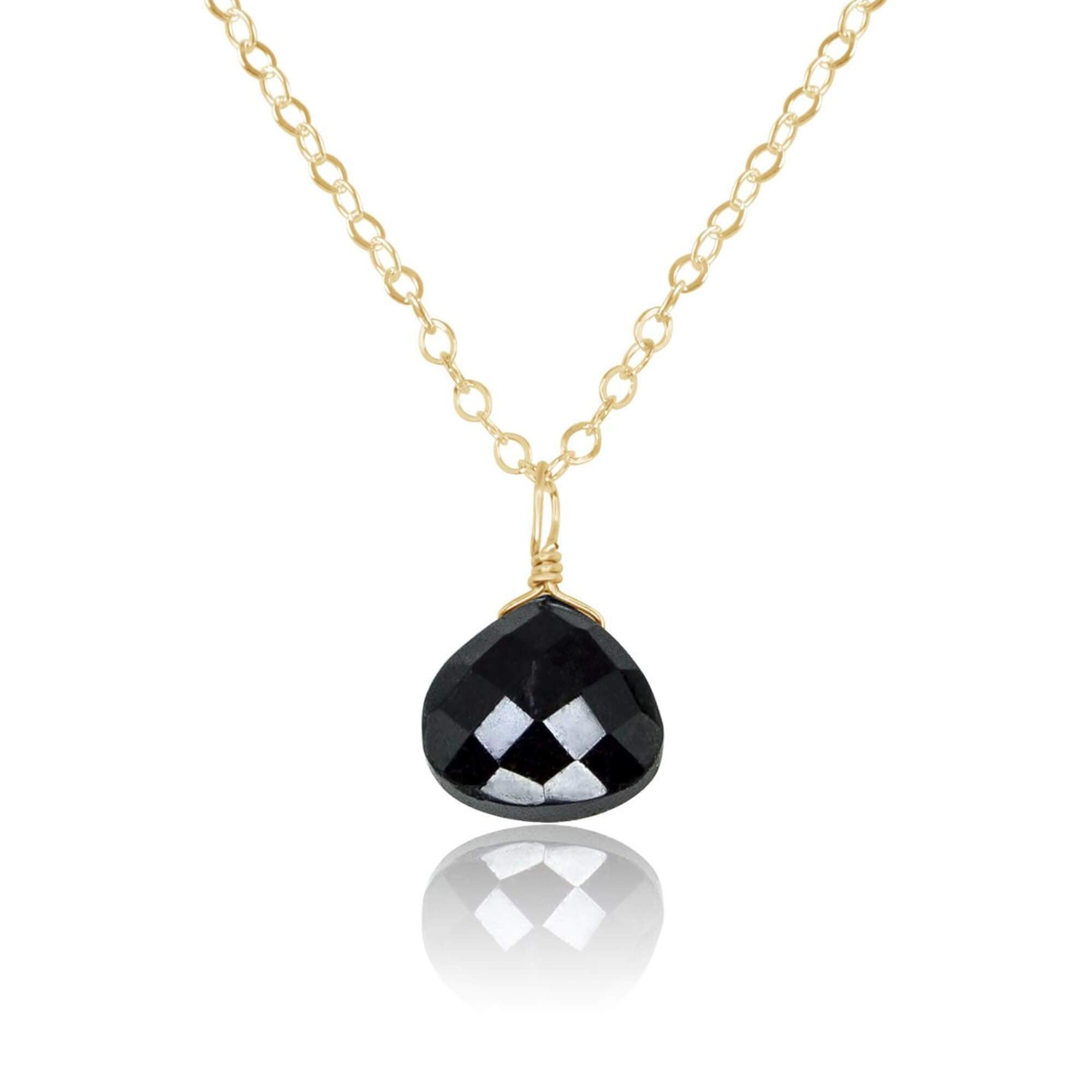 Black Tourmaline Crystal Pendant Necklace for Women - Natural Gemstone Jewelry for Protection & Healing - Perfect for Meditation, Energy Cleansing & Everyday Wear