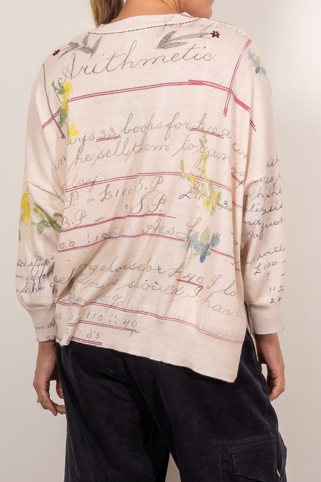 Maud Alice Dainty Calla Circular Knit Sweater - Women's Cozy Pullover for Homework & Study Sessions - Perfect for College, Library & Relaxing at Home