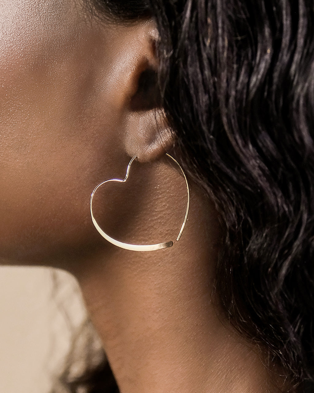Rorie Heart Threader Hoops - Dainty Gold Earrings for Women, Minimalist Heart-Shaped Threader Earrings for Everyday Wear | Perfect for Date Night, Office & Casual Outfits