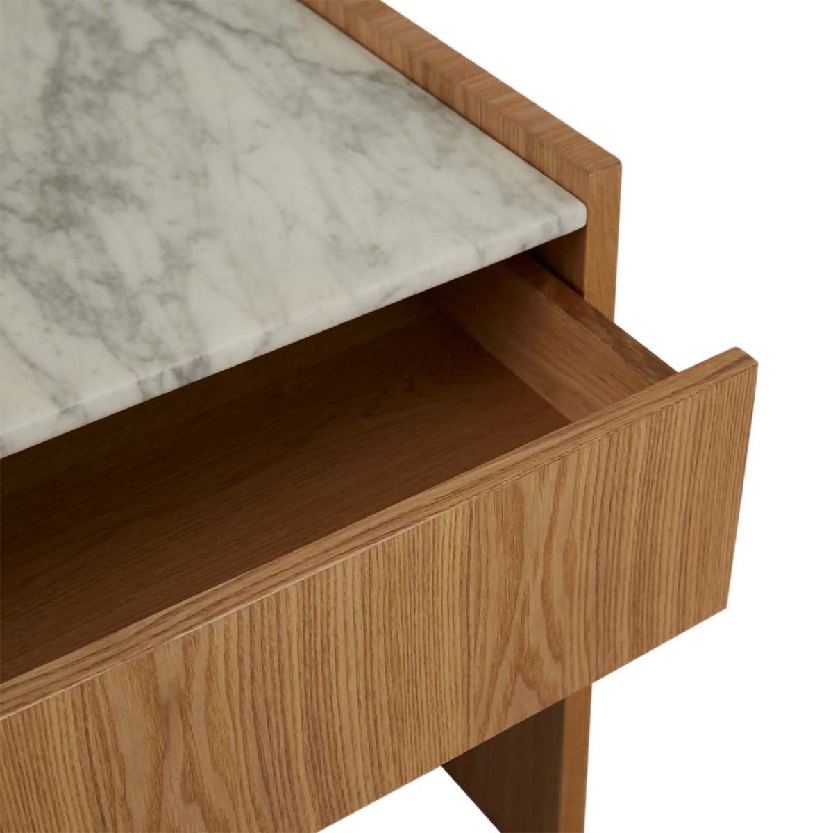 Globe West Elsie Bedside Table - Modern Nightstand with Storage Drawer for Bedroom, Living Room & Office - Stylish Wooden End Table with Shelf