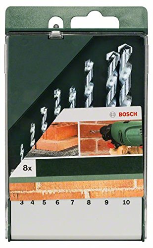 Bosch 8-Piece Masonry Drill Bit Set for Stone, Brick & Concrete - 3-10mm Diameter - Compatible with Drill Drivers - Perfect for Home DIY Projects & Professional Construction Work