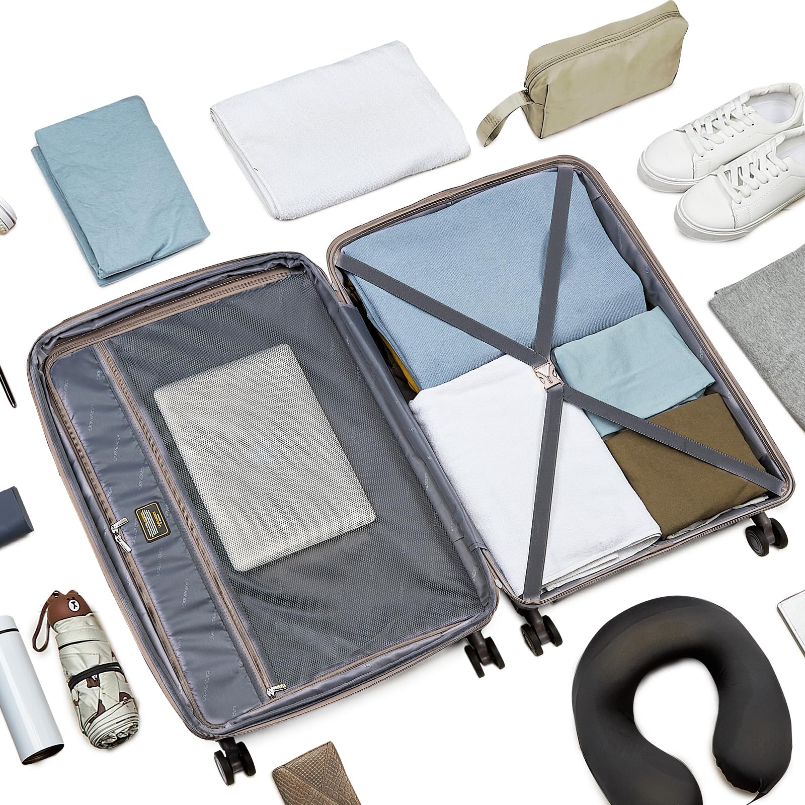 3-Piece Lavender Hardshell Luggage Set - 20
