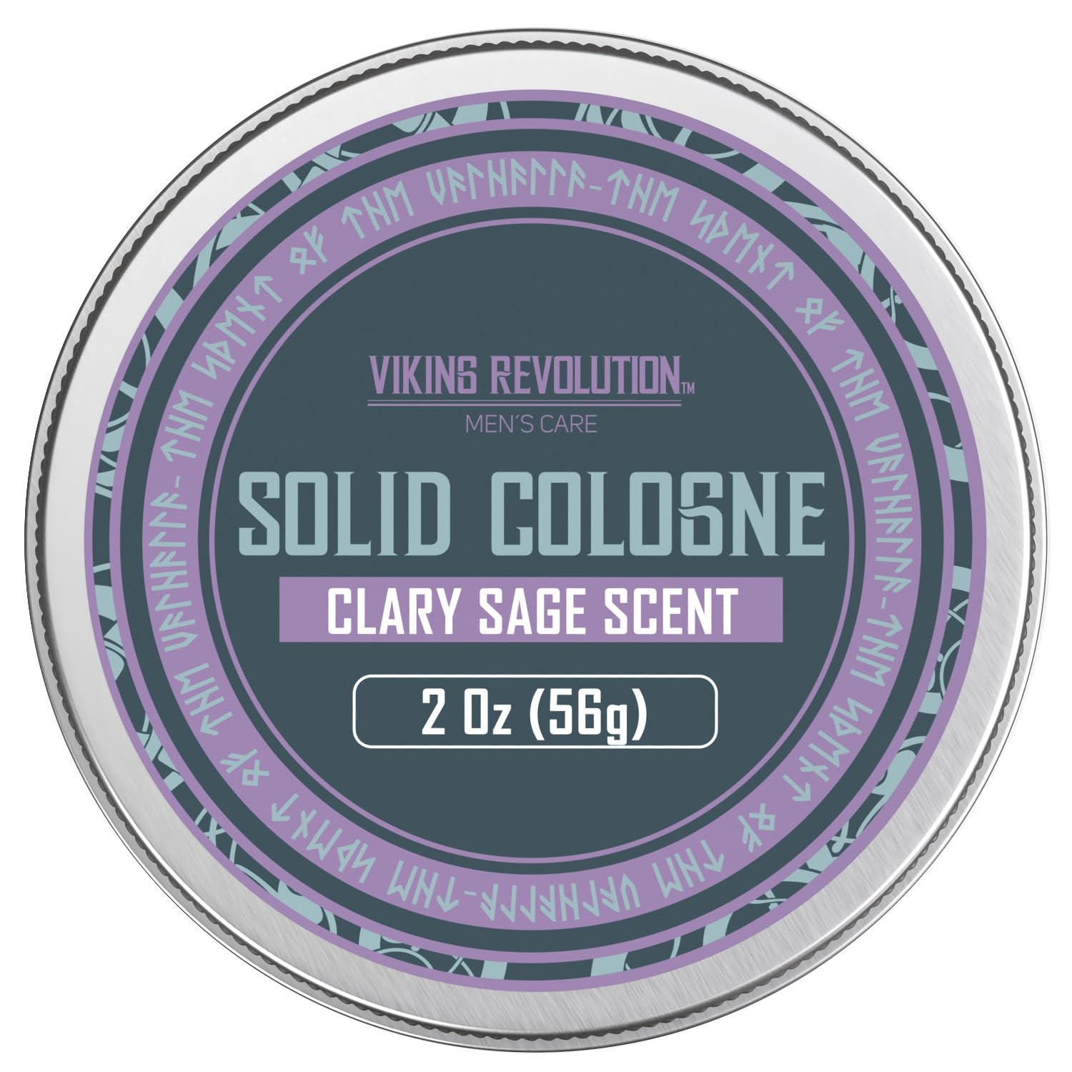 Viking Revolution Clary Sage Solid Cologne for Men - 2 Oz Travel-Friendly Cologne Balm with Natural Sage Scent - Perfect for Daily Use, Grooming & On-the-Go Freshness (1 Pack)